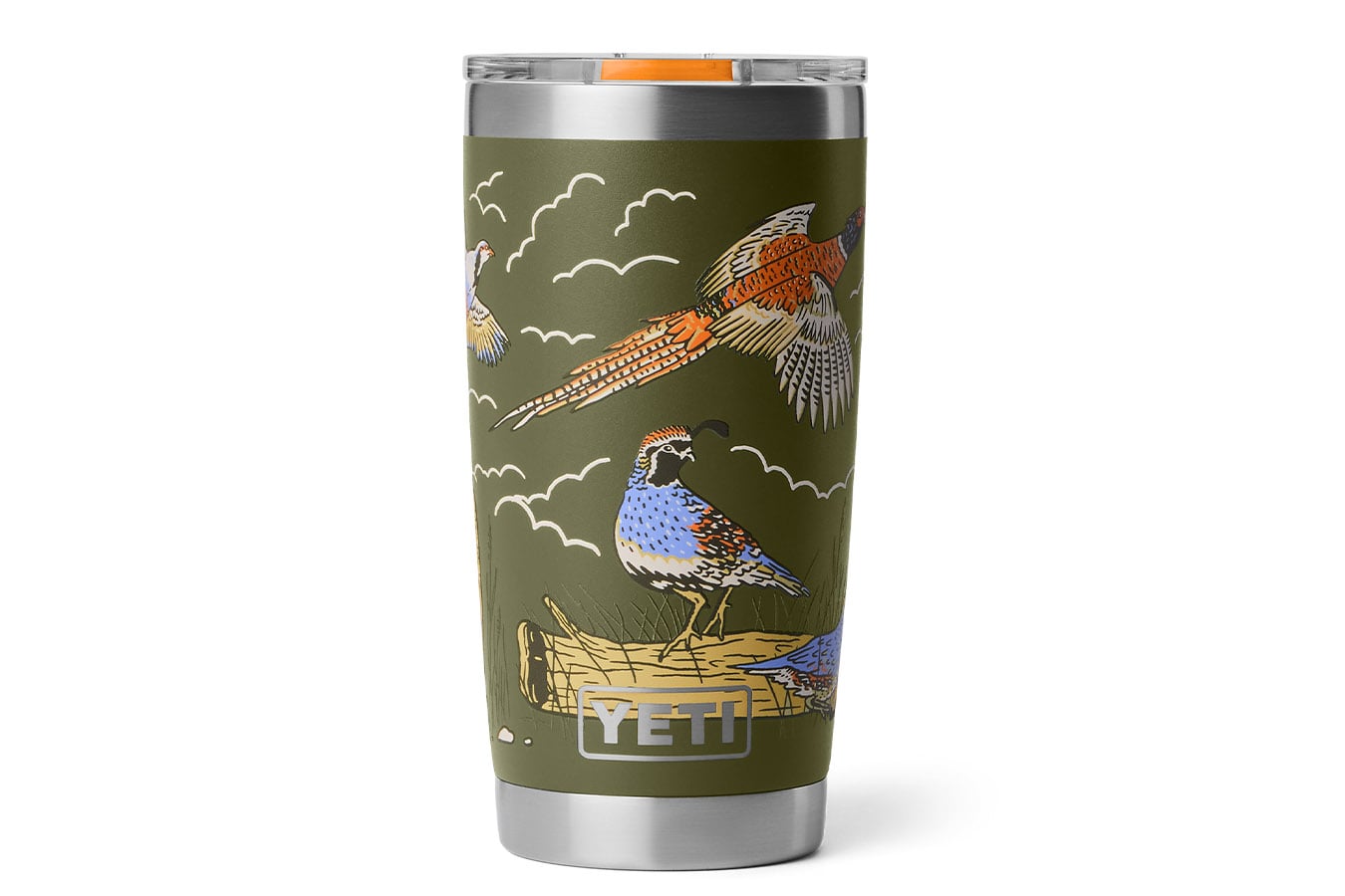 YETI COOLERS Rambler 20 oz Tumbler MagSlider Lid Upland Bird Olive