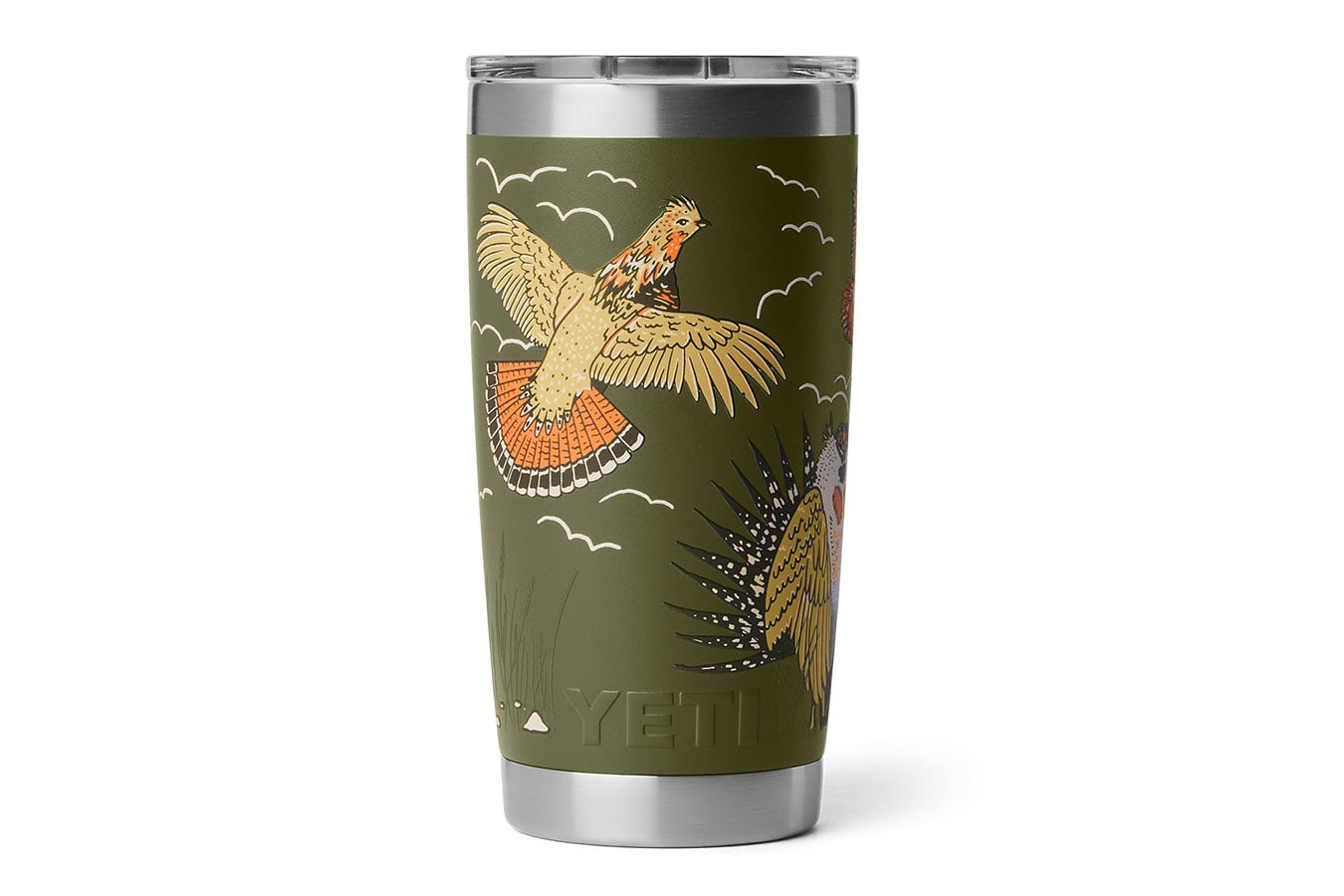 YETI COOLERS Rambler 20 oz Tumbler MagSlider Lid Upland Bird Olive
