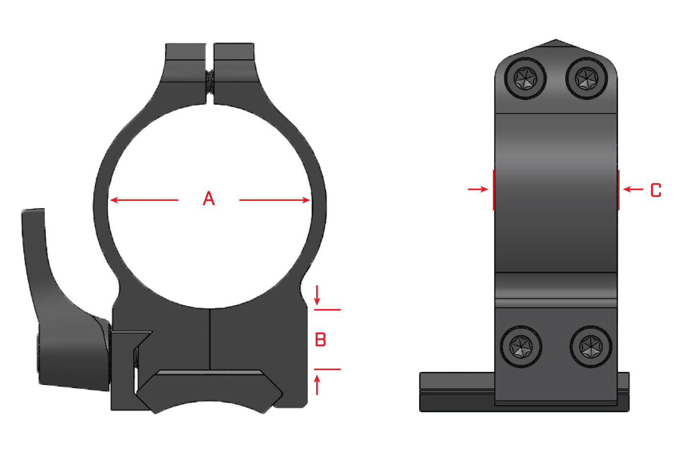 WARNE 30mm, QD, Low Matte Rings