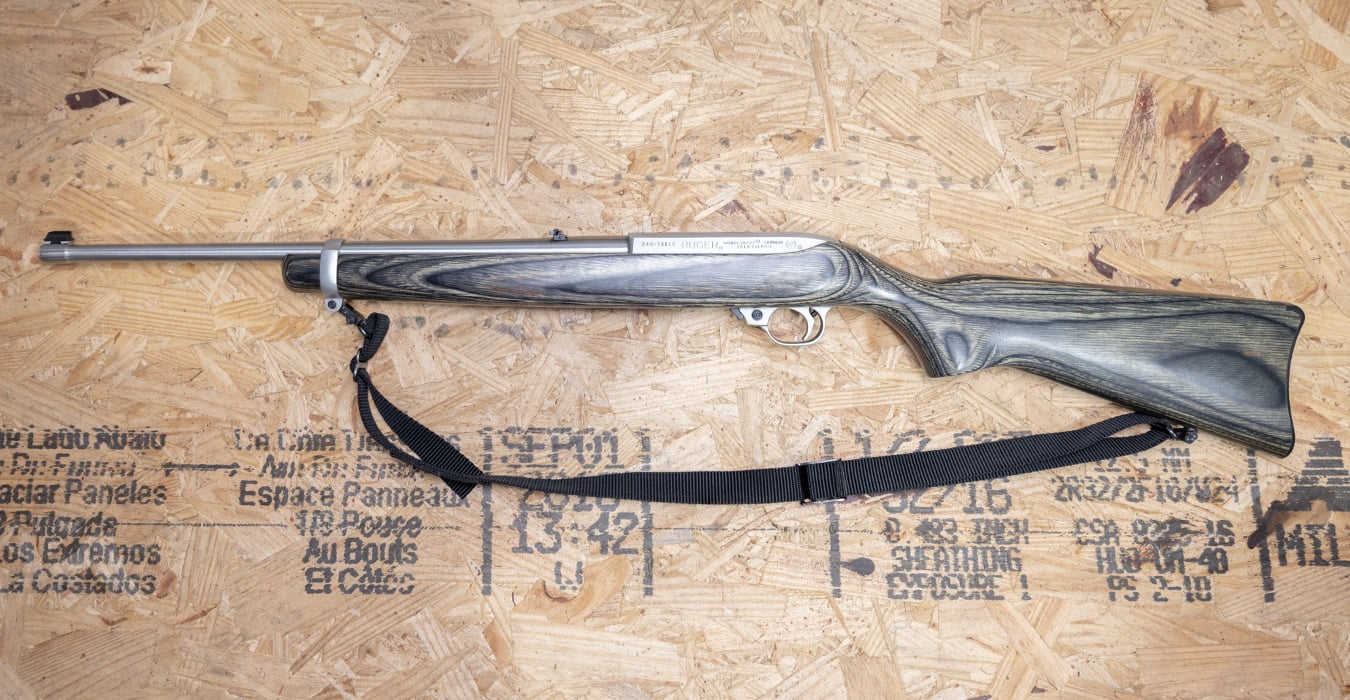 RUGER 10/22 Carbine 22 LR Police Trade-In Rifle w/Stainless Barrel and Laminated Stock (Mag Not Included)