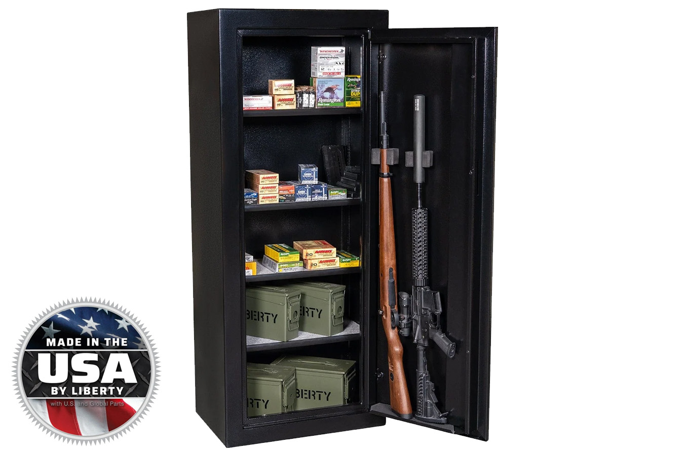 Liberty Ammo Cabinet 13 with Textured Black Finish and Key Lock
