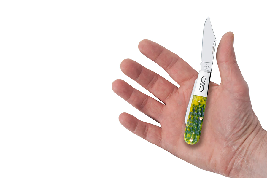 WRCASE Peach Seed Jig Green Apple Bone Barlow Folding Knife