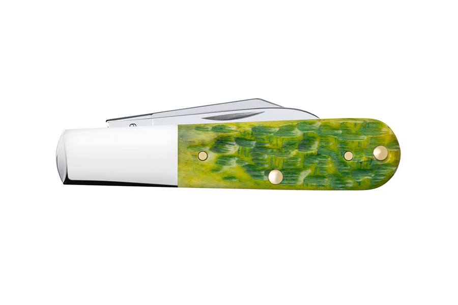 WRCASE Peach Seed Jig Green Apple Bone Barlow Folding Knife