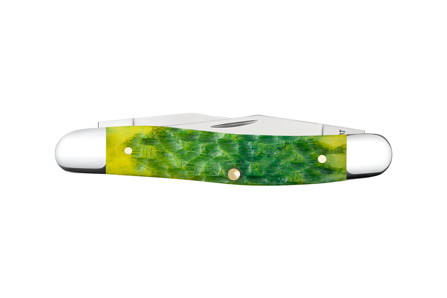 WRCASE Peach Seed Jig Green Apple Bone Muskrat Folding Knife