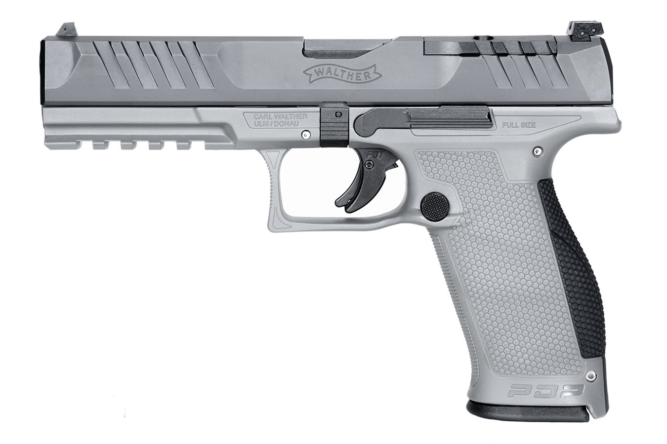 WALTHER PDP 9mm Full-Size Optic Ready Pistol with 5 Inch Barrel and Gray Two-Tone Finish