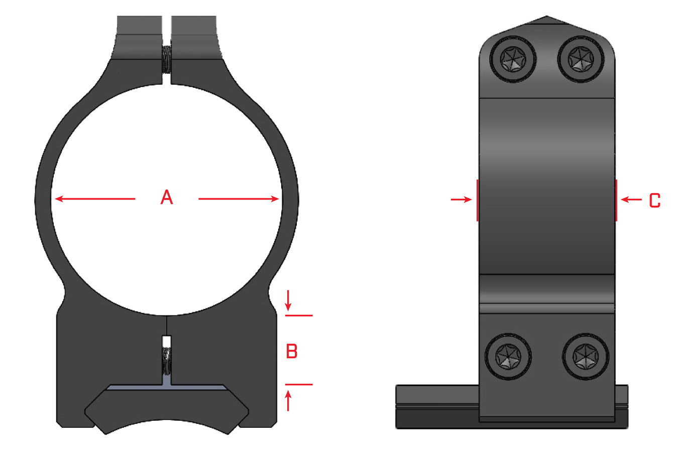 WARNE 1 inch Ruger M77, PA, High Matte Rings