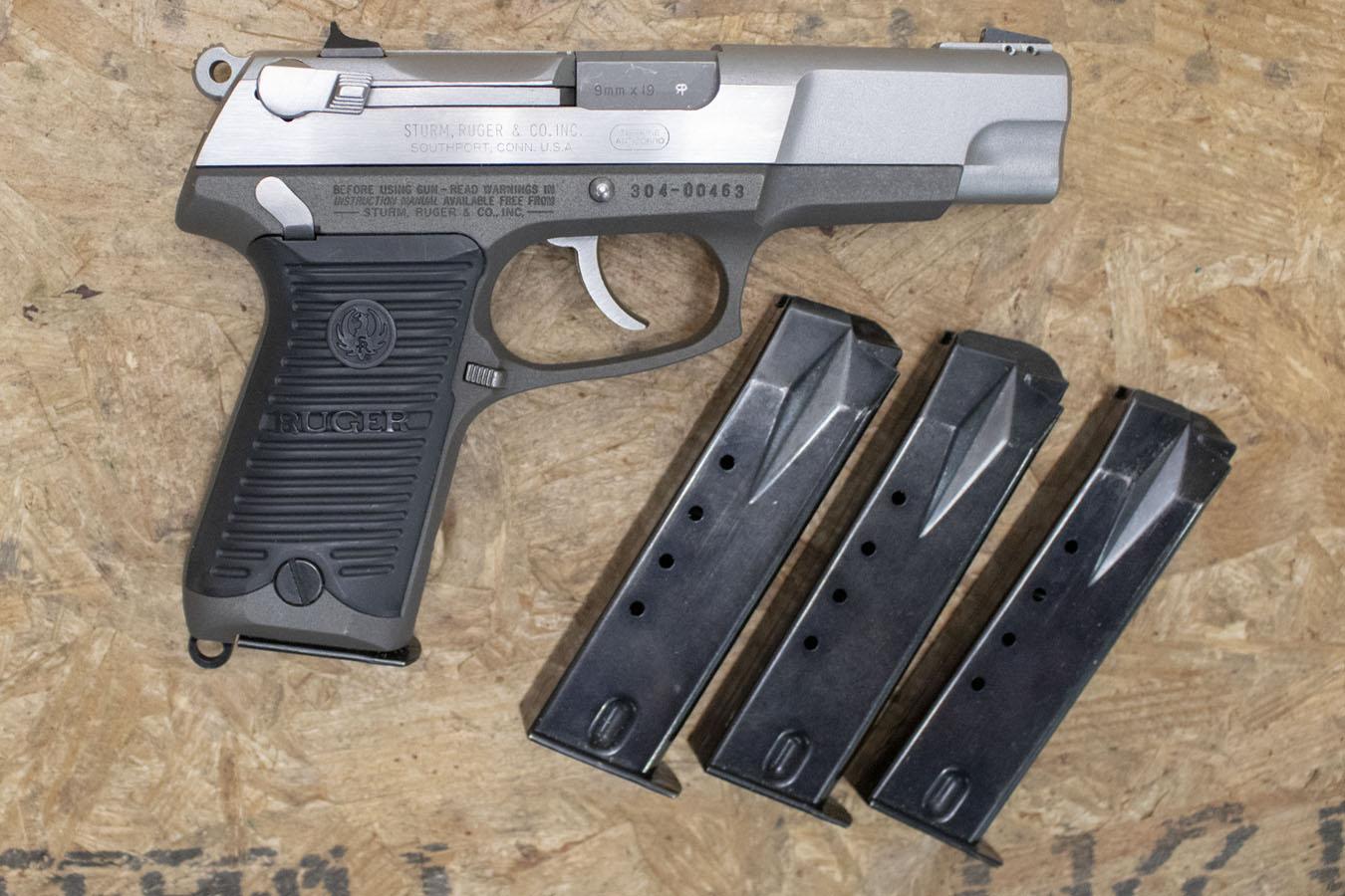 RUGER P85 MKII 9mm Police Trade-In Pistol with Four Magazines