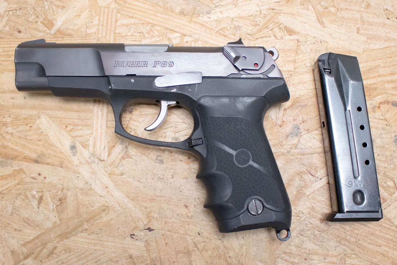 RUGER P89 9mm Police Trade-In Pistol with Hogue Grips