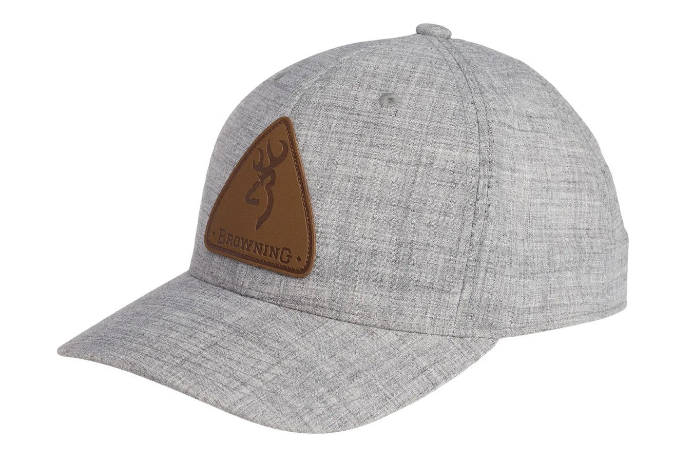 Browning Clothing Slug Solid Cap Gray with Leather-Look Buckmark Patch and Flexfit 110 Snap Closure