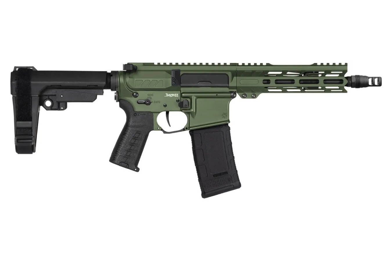 CMMG Manshee Mk4 300 Blackout Semi-Auto Pistol with 8 Inch Barrel and FS Green Cerakote Finish