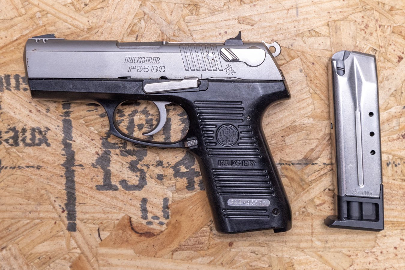 RUGER P95DC 9mm Police Trade-In Pistol with Stainless Slide