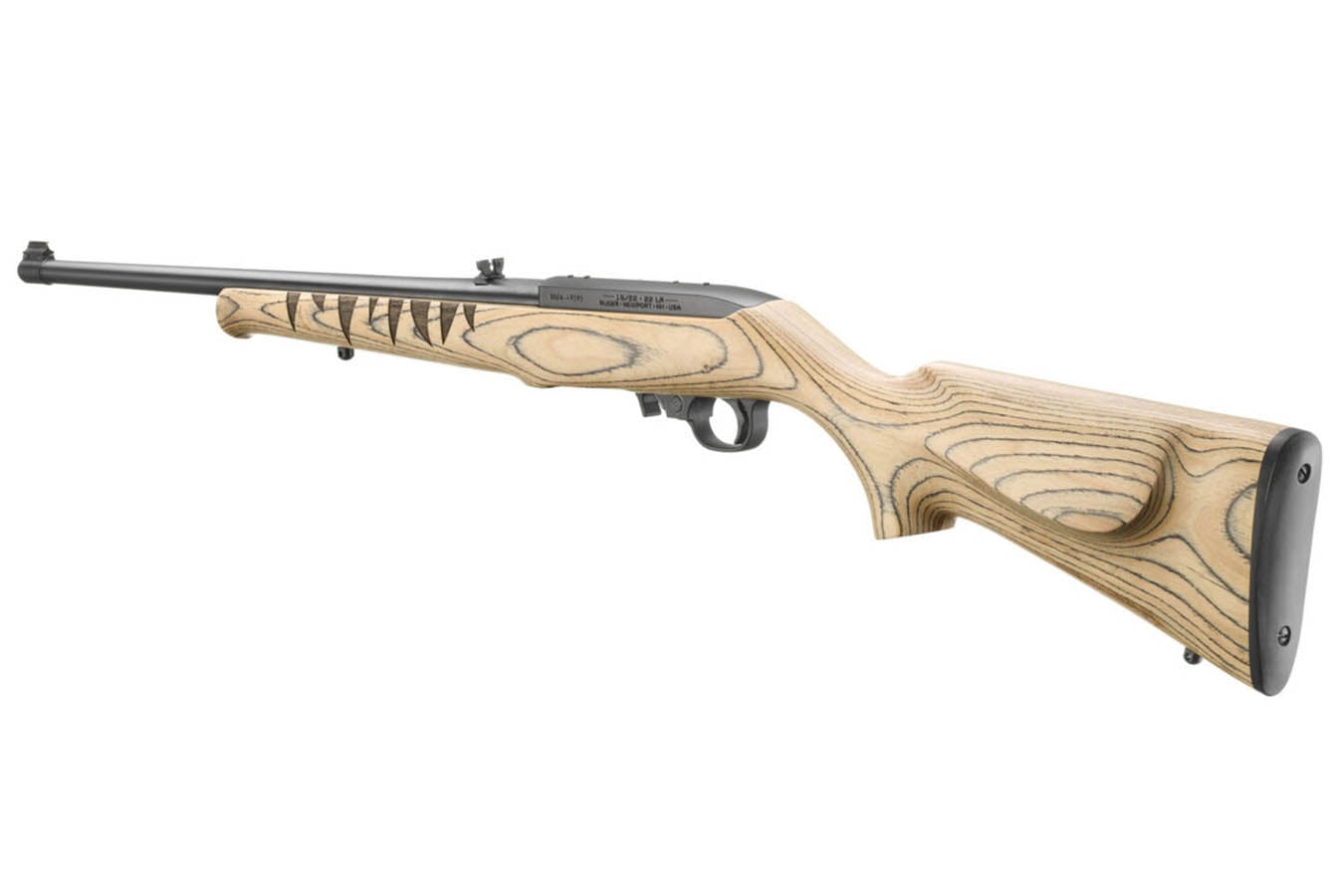 RUGER 10/22 22 LR Gator Scene Engraved Rimfire Rifle with Natural Laminate Stock