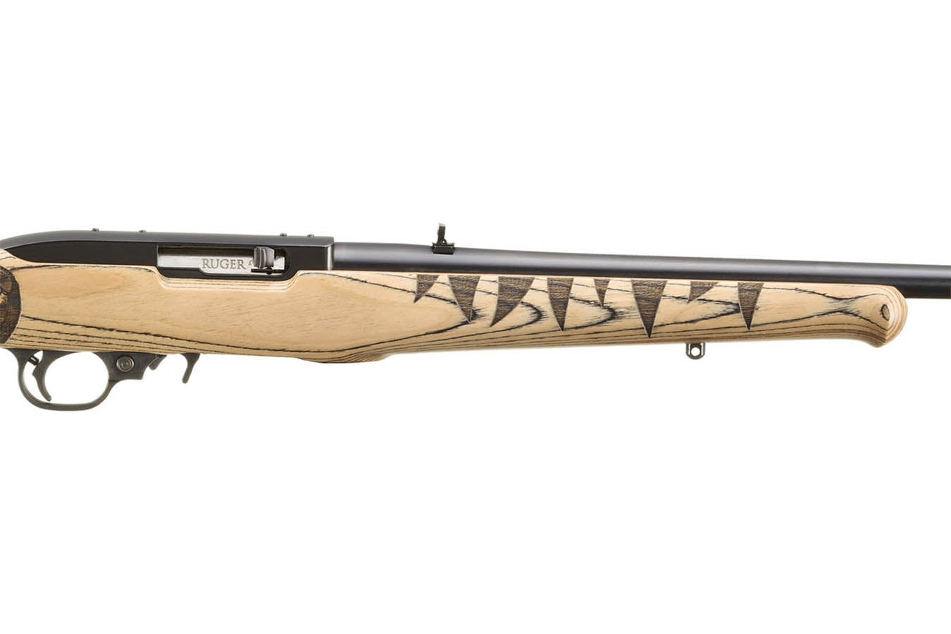 RUGER 10/22 22 LR Gator Scene Engraved Rimfire Rifle with Natural Laminate Stock