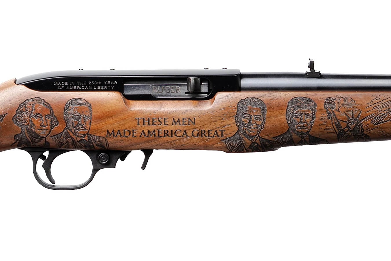 RUGER 10/22 22LR These Men Made America Great Edition Rifle with Engraved Stock