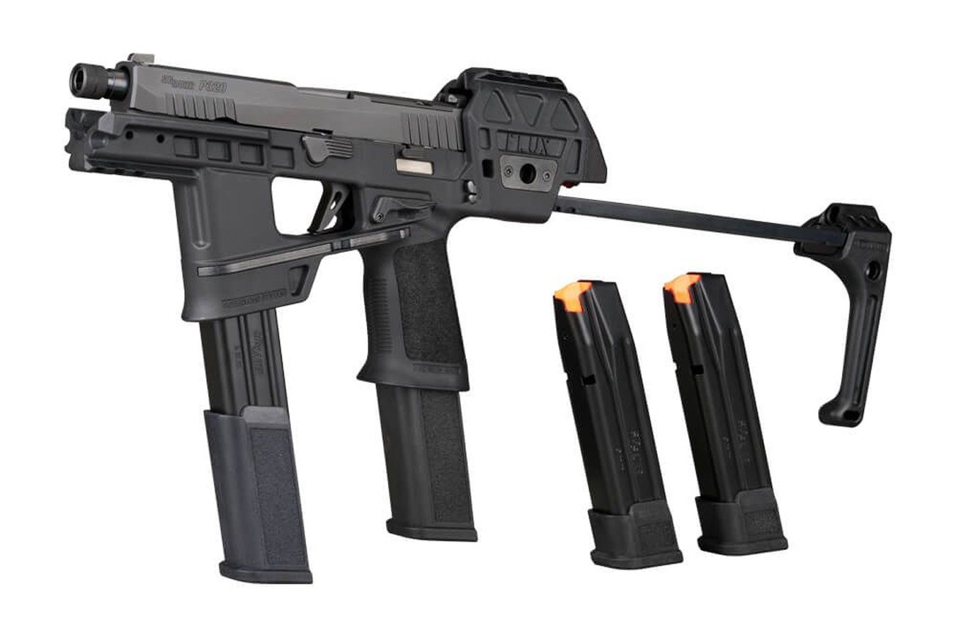 Sig Sauer P320-FLUX Tacops 9mm Pistol with Rapid Deploying Stabilizing Brace and Four Total Magazines