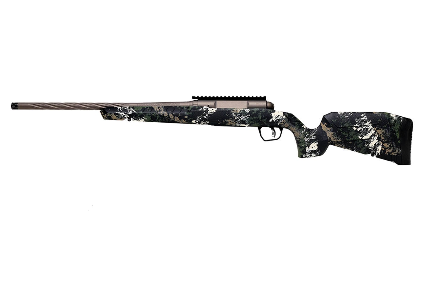 SAVAGE Axis 2 Pro 22-250 Rem Bolt-Action Rifle with Gun Metal Bronze Spiral Fluted Barrel and Forest SP Camo Stock