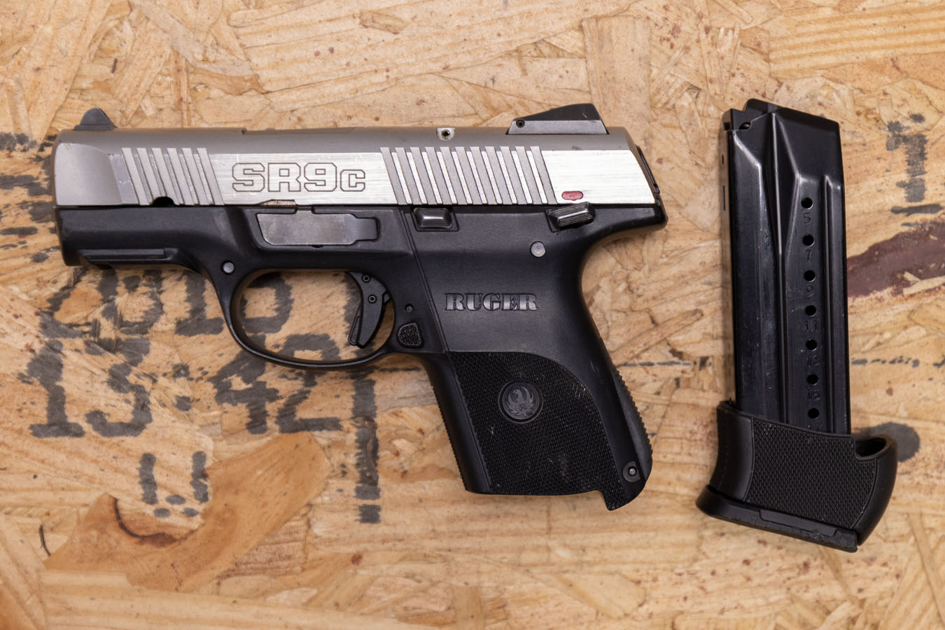 RUGER SR9c 9mm Police Trade-in Pistol with Stainless Slide