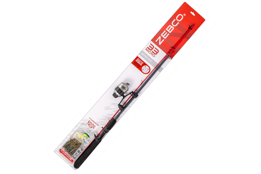ZEBCO 33 Micro Bitsy Kit 6 ft 6 in Spincast Combo with Strike King Tackle Kit