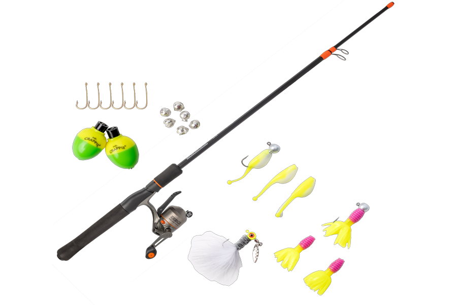 ZEBCO 33 Micro Trigger 6 ft 6 in Telescopic Ultra-Light Spincast Combo with Mr. Crappie Tackle Kit