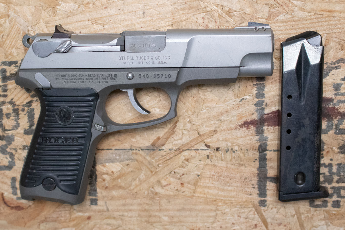 RUGER P91DC 40 S&W Police Trade-In Pistol with Slide Decock