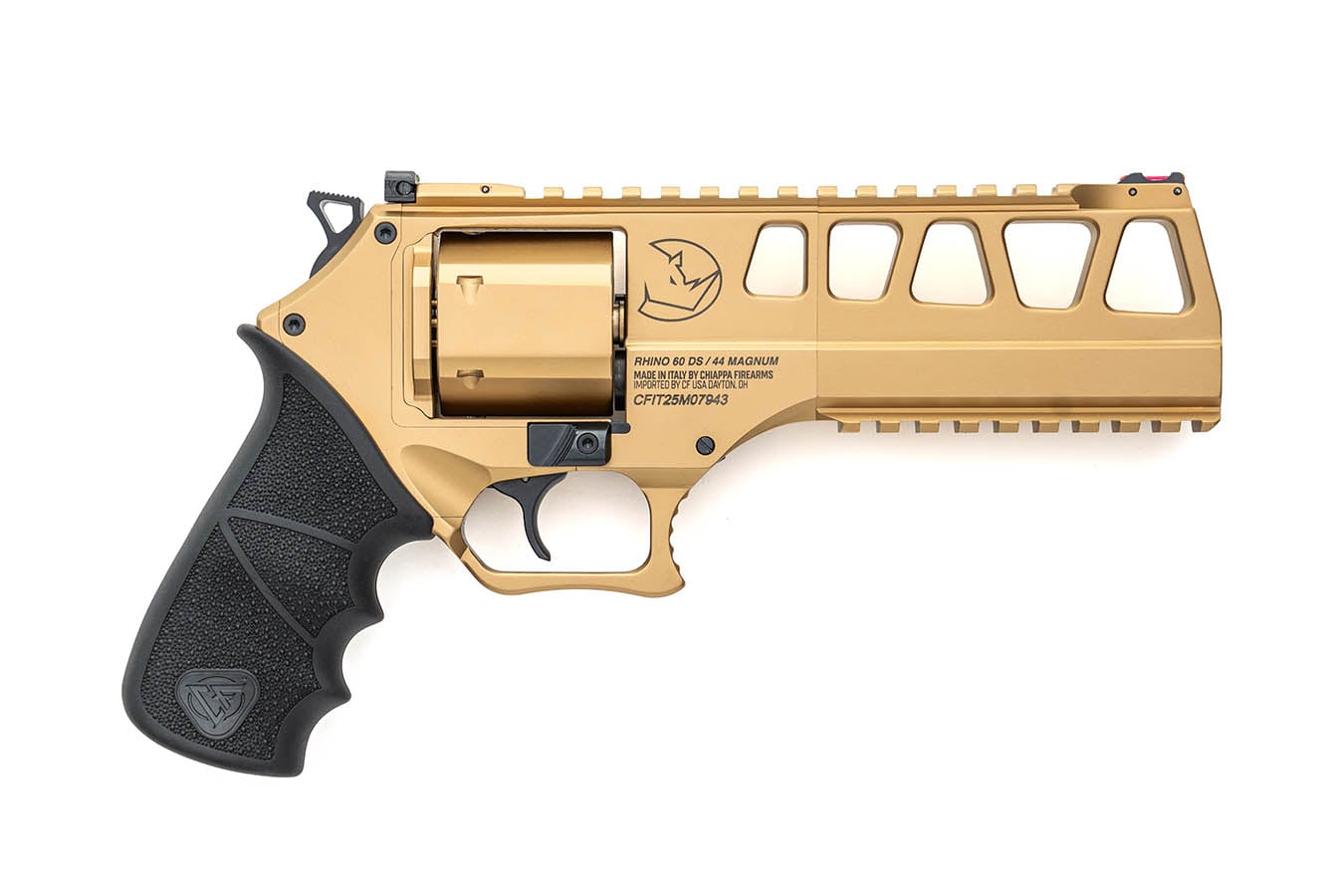 CHIAPPA Rhino L Frame 60DS 44 Magnum DA/SA Revolver with Gold Finish