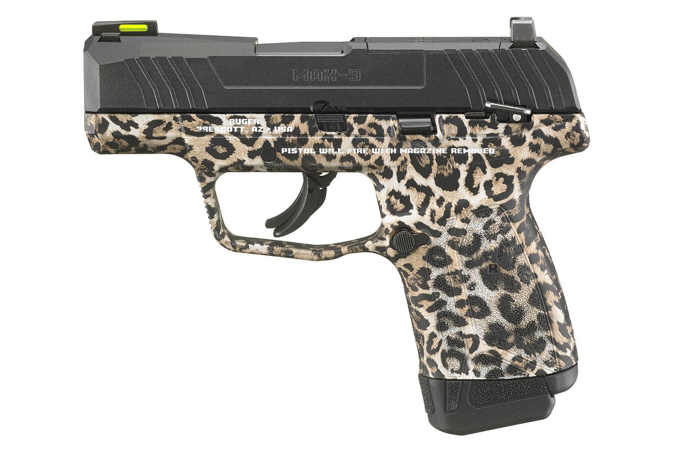 RUGER MAX-9 9mm Optic Ready Semi-Auto Pistol w/ Leopard Print Frame