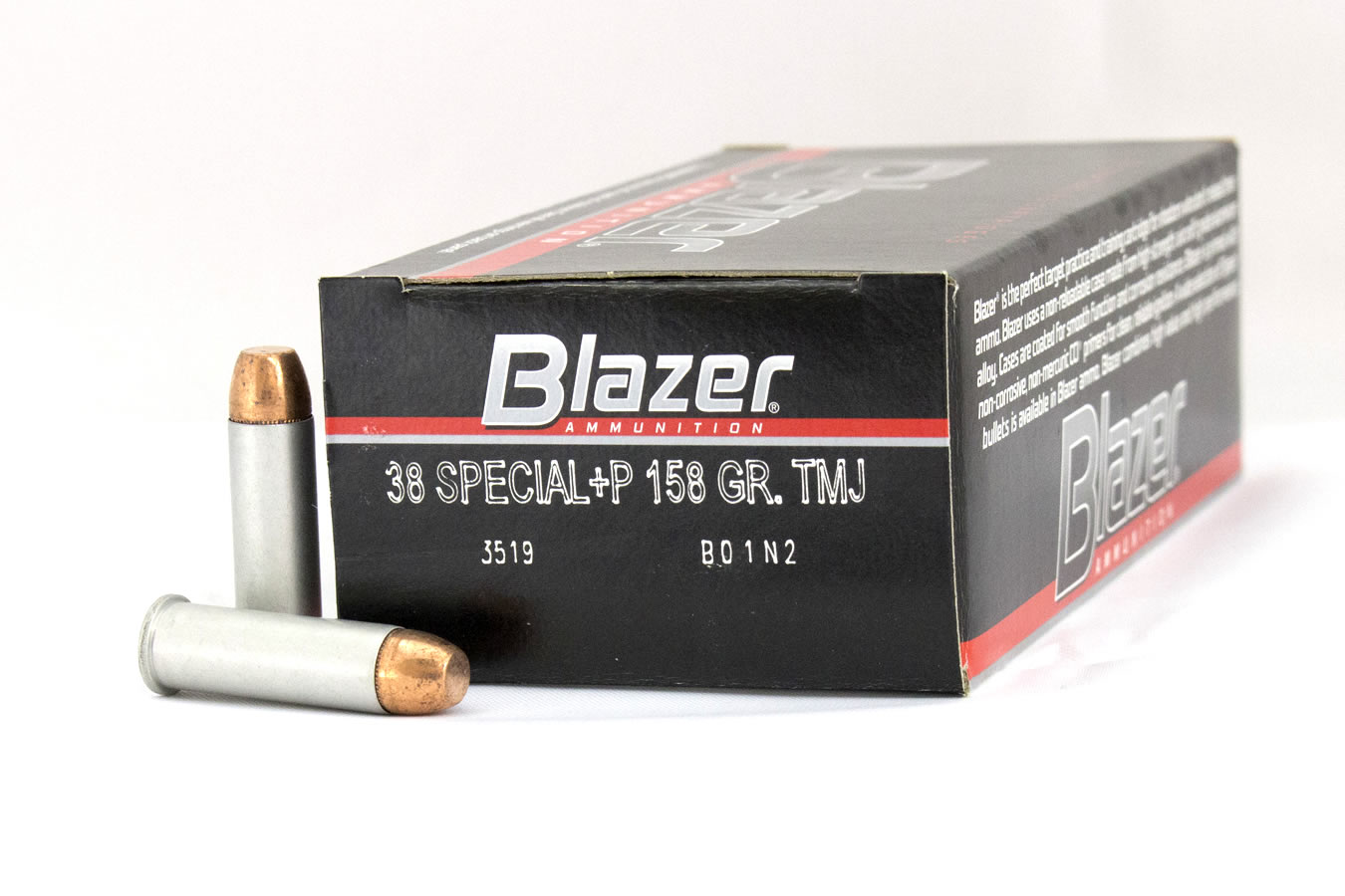 CCI AMMUNITION 38 Special+P 158 gr TMJ Blazer Aluminum Police Trade Ammo 50/Box