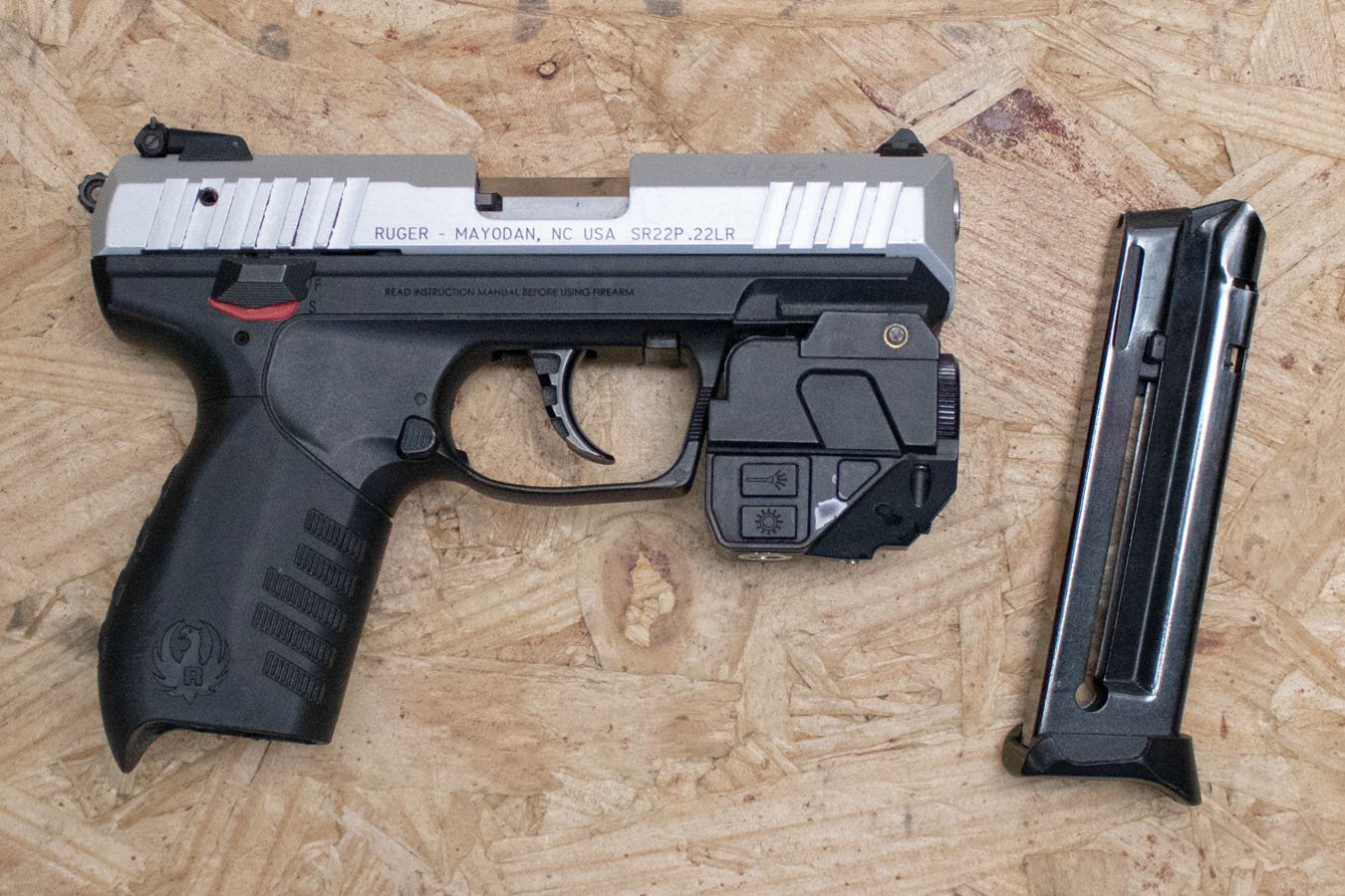 RUGER SR22P 22LR Police Trade-In Pistol with Light/Laser