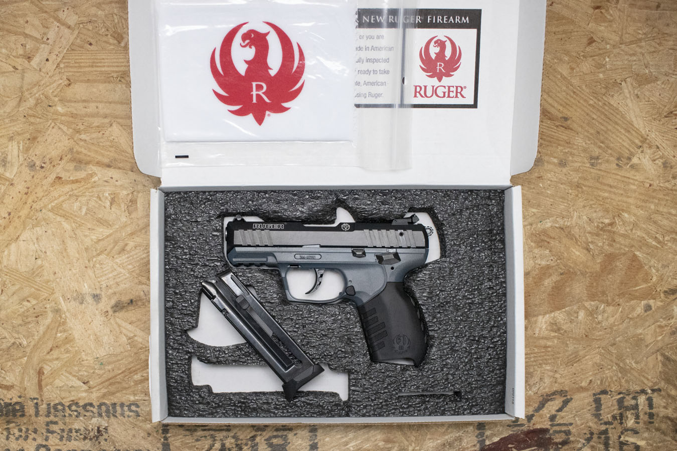 RUGER SR22P 22LR Police Trade-In Pistol with Blue Frame and Box