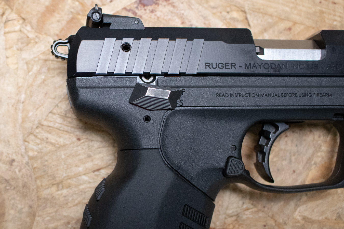 RUGER SR22 22LR Police Trade-In Pistol with Manual Safety (Magazine Not Included)