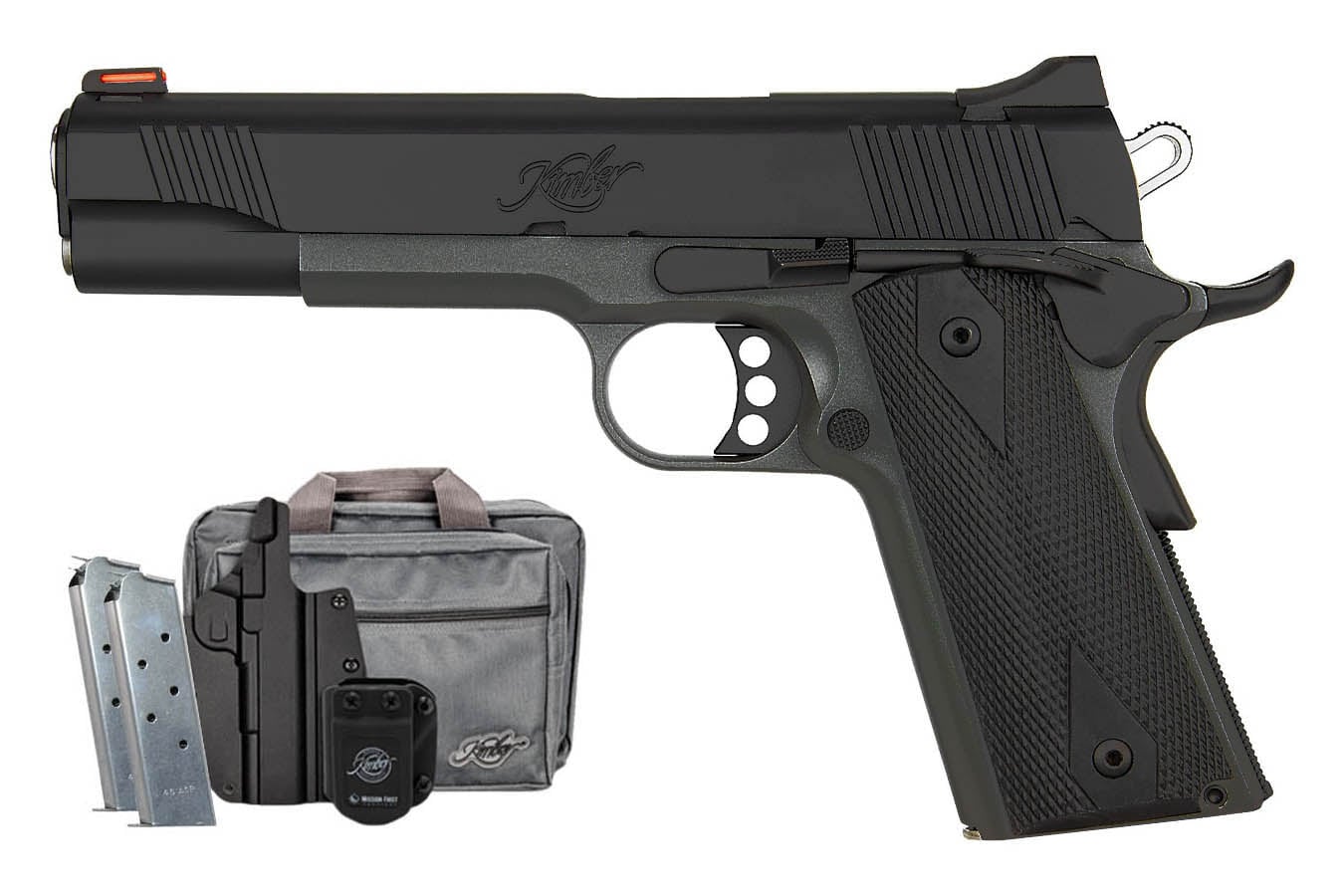 KIMBER 1911 Custom LW Shadow Ghost 45 ACP Bundle with Three Mags, Holster and Range Bag