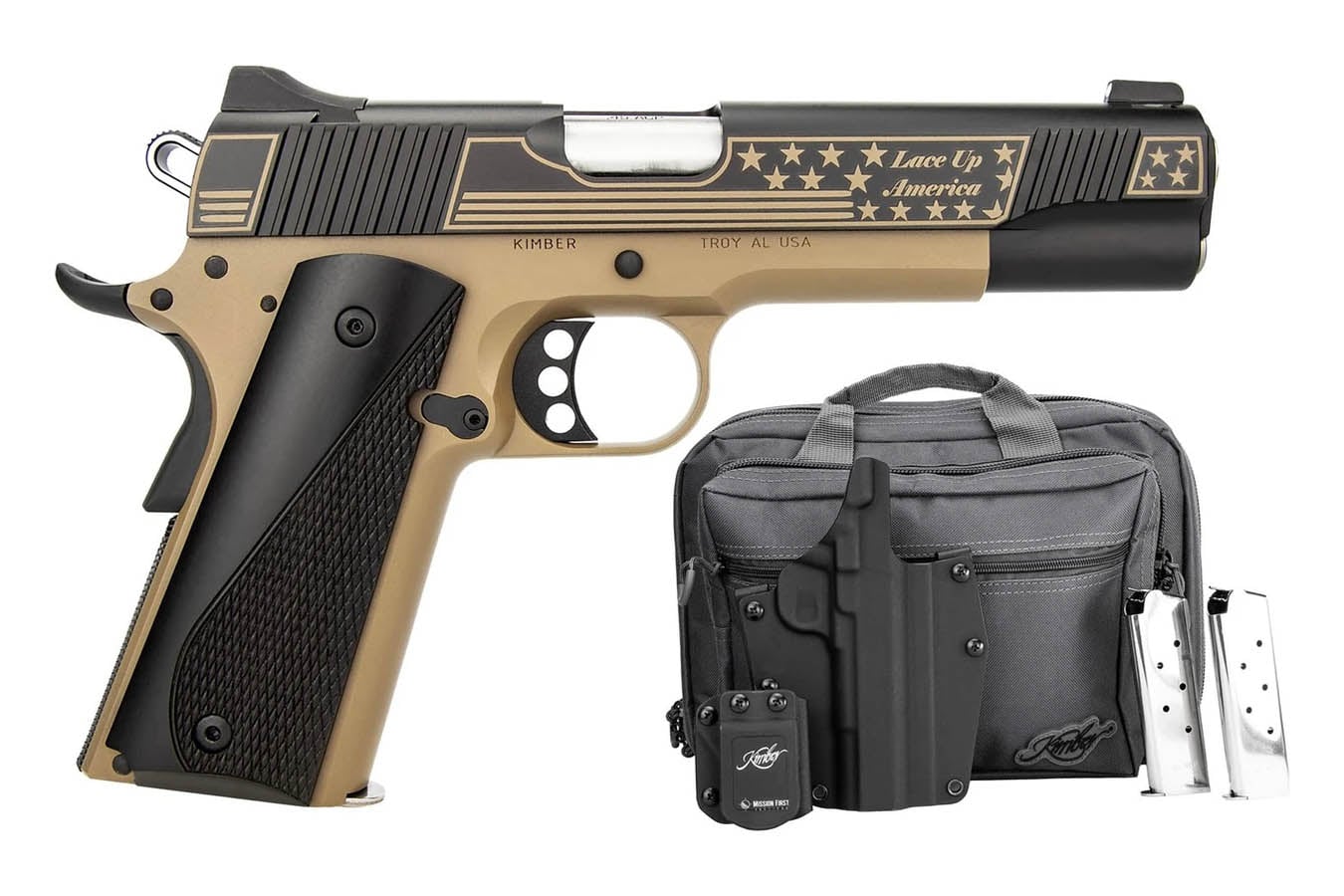 KIMBER 1911 Custom LW 45 ACP Boot Campaign Special Edition Pistol with Three Mags, Gun Bag and Holster 