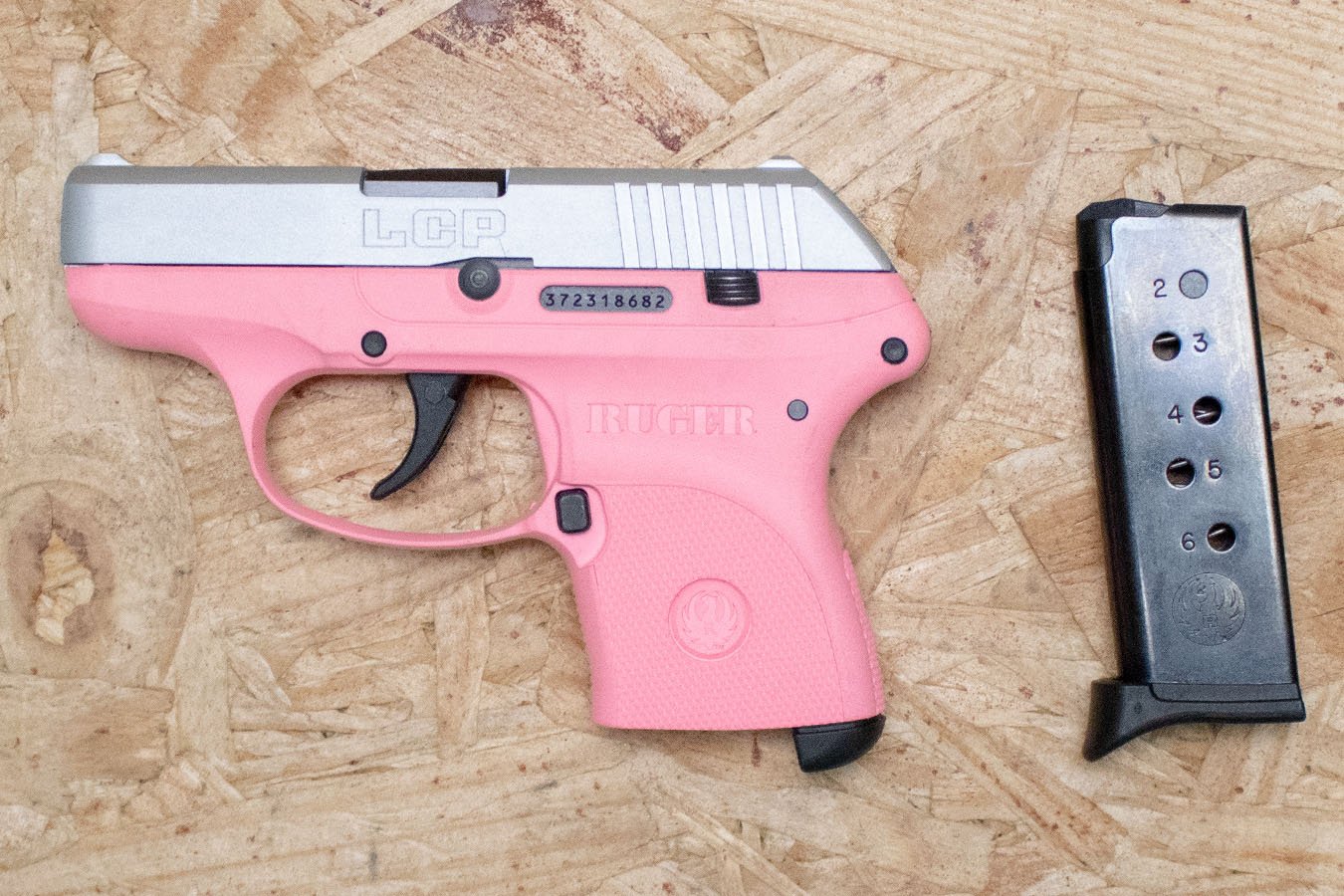 RUGER LCP 380 ACP Police Trade-In Pistol with Pink Frame