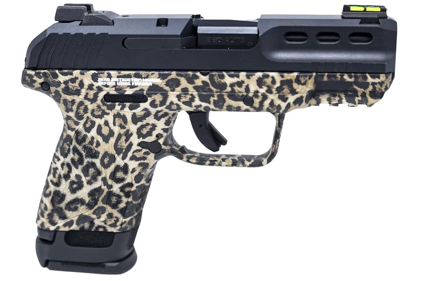 RUGER Security-380 380 ACP Pistol with Leopard Print Frame