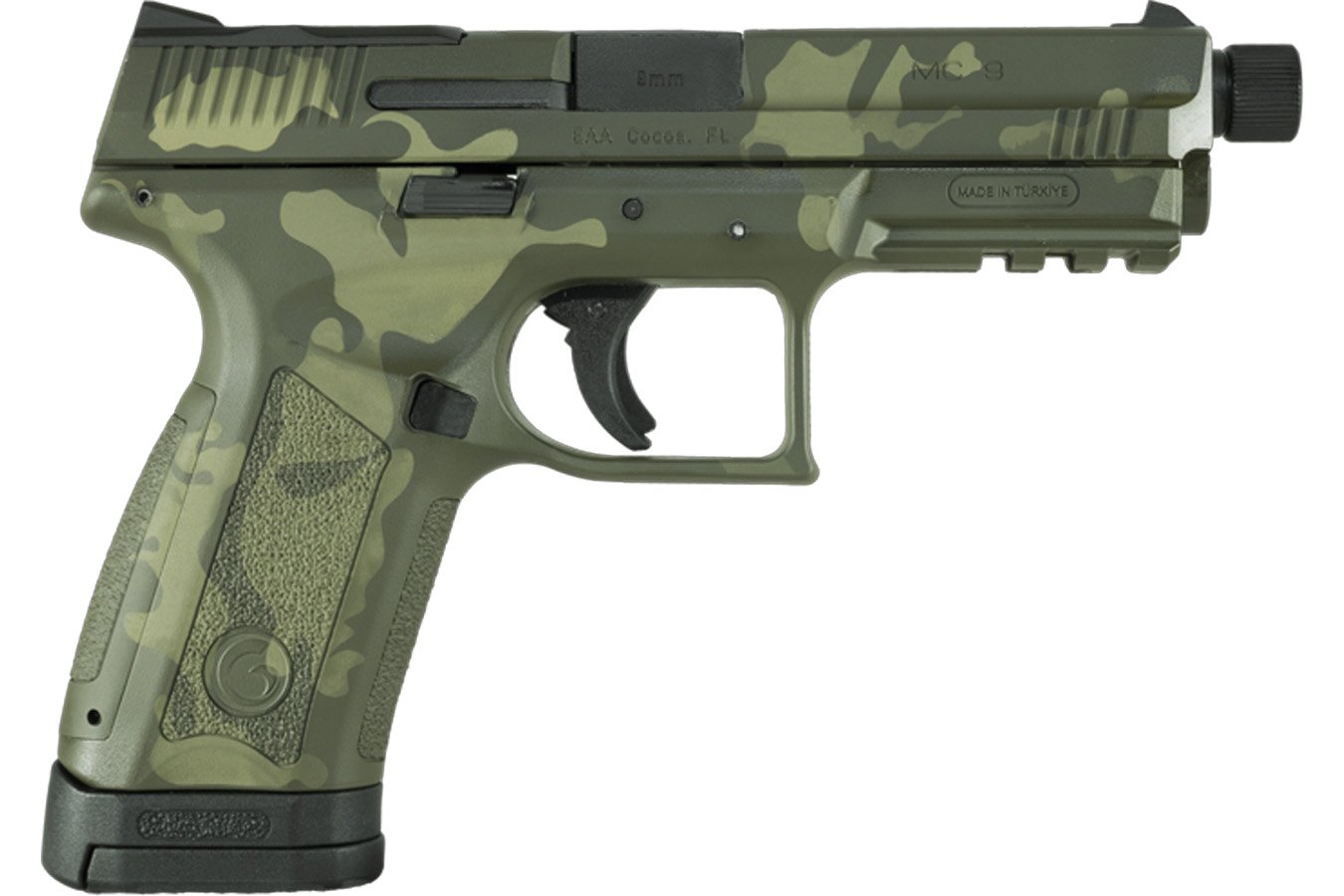 GIRSAN MC9 Disruptor 9mm Optic Ready Pistol with OD Green Camo Finish and Threaded Barrel