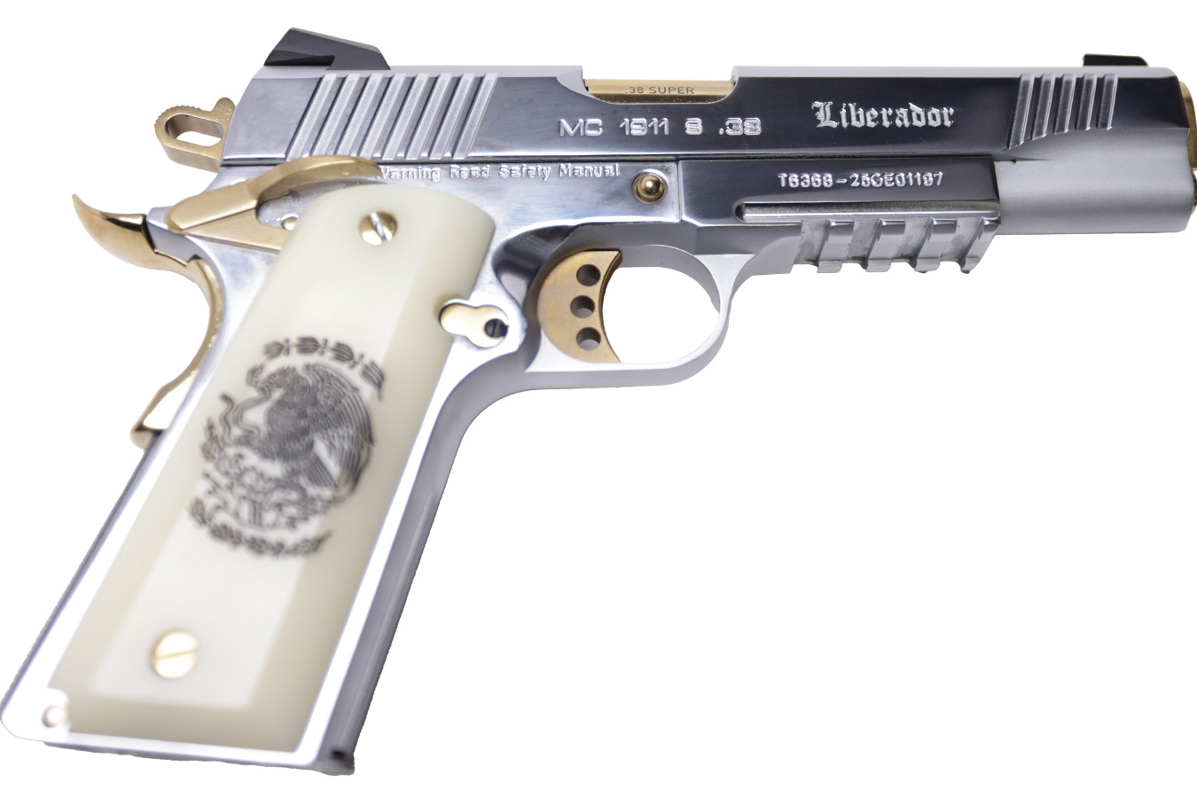 GIRSAN MC1911S Liberador 38 Super Pistol w/ Custom Sugar Skull Grip