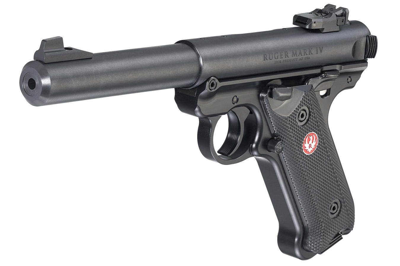 RUGER Mark IV Target 22LR Blued Rimfire Pistol with Bull Barrel