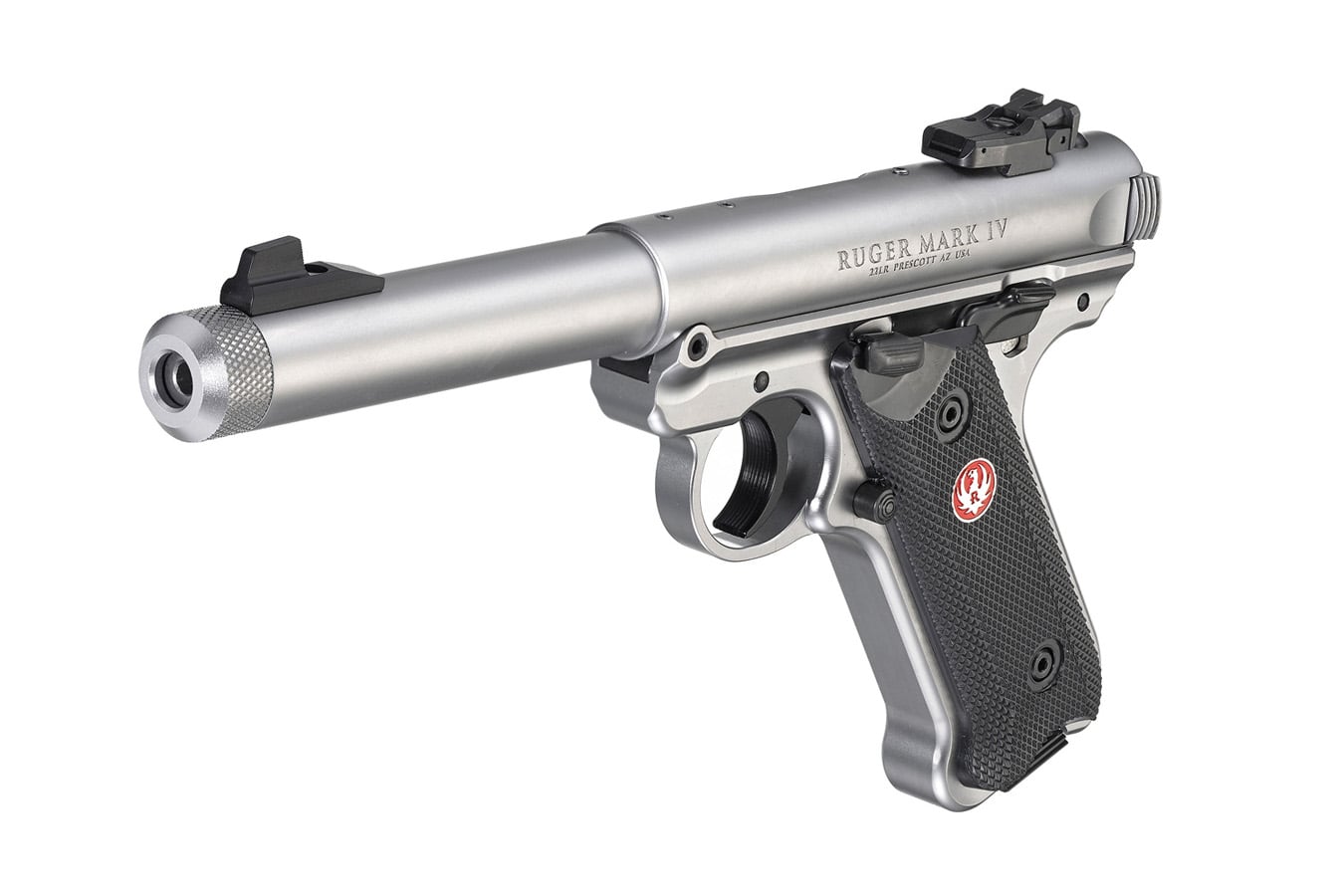 RUGER Mark IV Target 22LR Stainless Rimfire Pistol with Threaded Bull Barrel