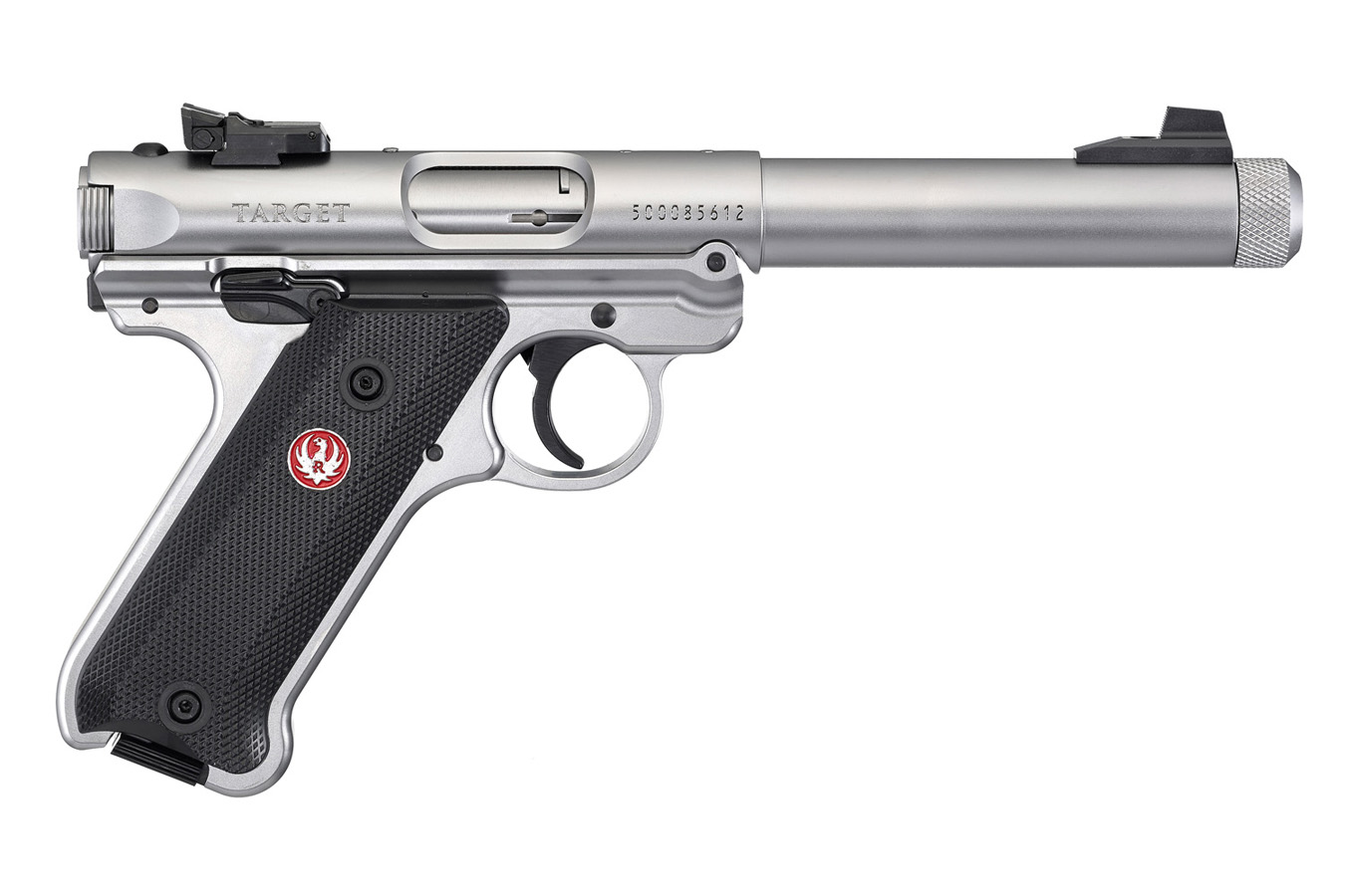 RUGER Mark IV Target 22LR Stainless Rimfire Pistol with Threaded Bull Barrel