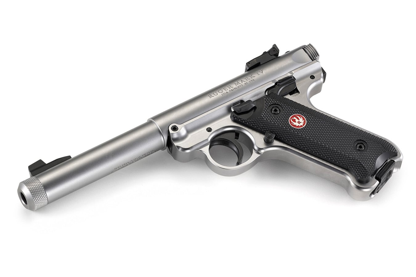 RUGER Mark IV Target 22LR Stainless Rimfire Pistol with Threaded Bull Barrel