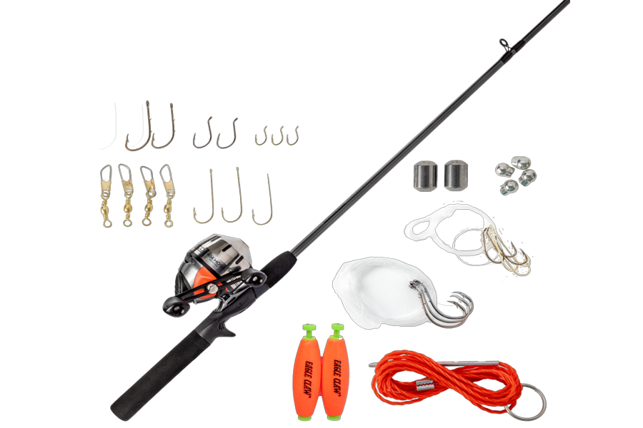 ZEBCO 404 Hoss 5 ft 6 in Spincast Combo with Eagle Claw Tackle Kit