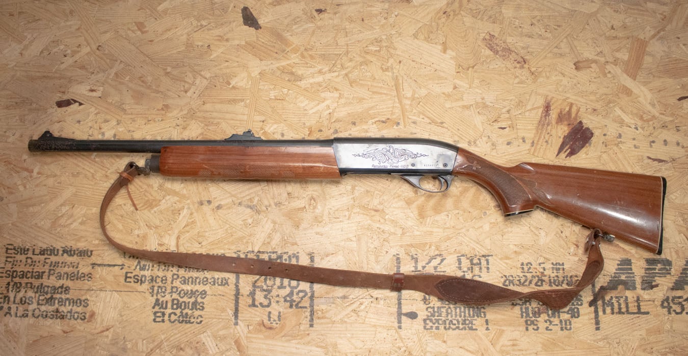 REMINGTON 1100 12 Gauge Police Trade-In Shotgun with Engraved Receiver and Sling
