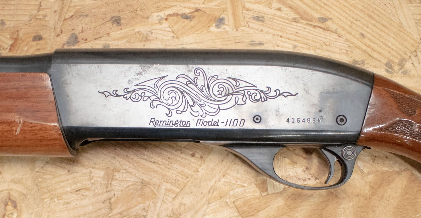 REMINGTON 1100 12 Gauge Police Trade-In Shotgun with Engraved Receiver and Sling