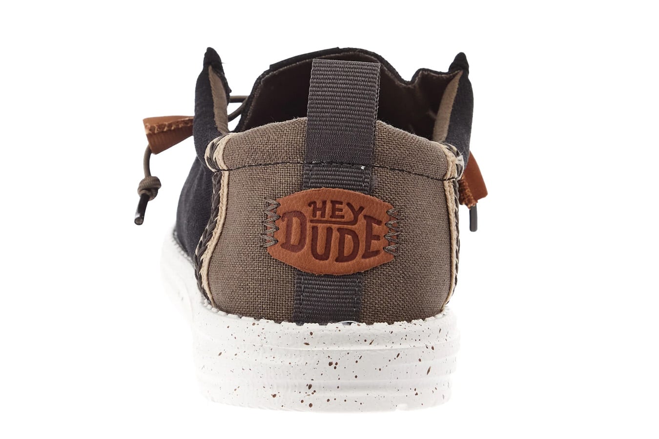 Hey Dude Men`s Black/Walnut Wally Summer Linen Casual Shoe