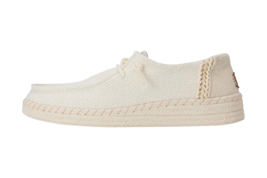 Hey Dude Women's Wendy Espadrille Woven White Shoes