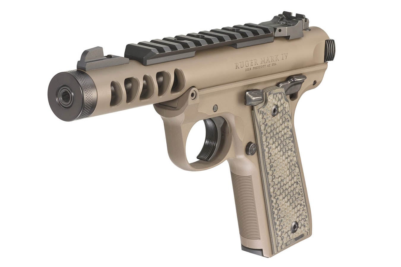 RUGER Mark IV 22/45 22LR Semi-Auto Pistol with FDE Finish