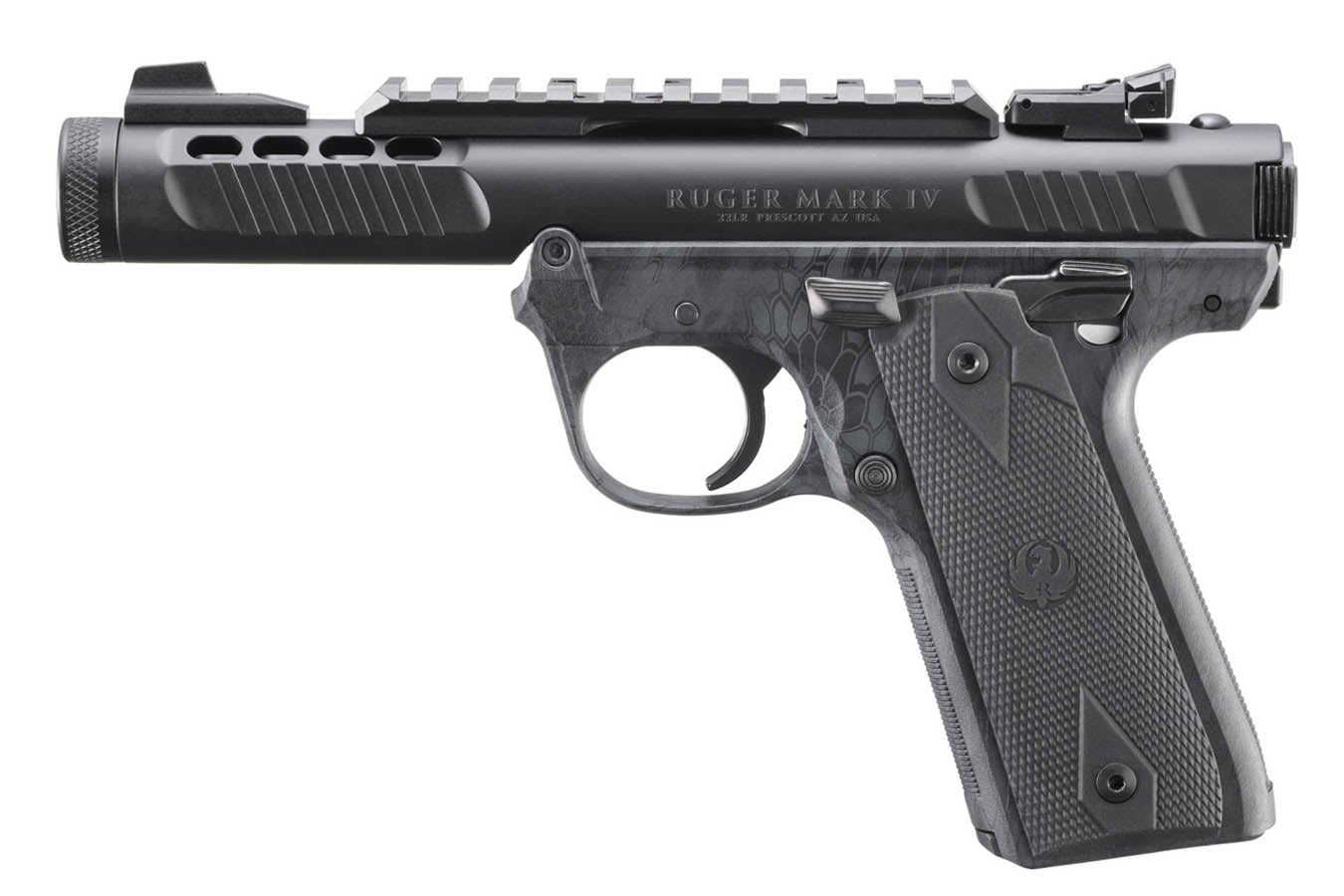 RUGER Mark IV 22/45 Lite 22LR Rimfire Pistol with Kryptek Typhon Camo Dipped Polymer Finish
