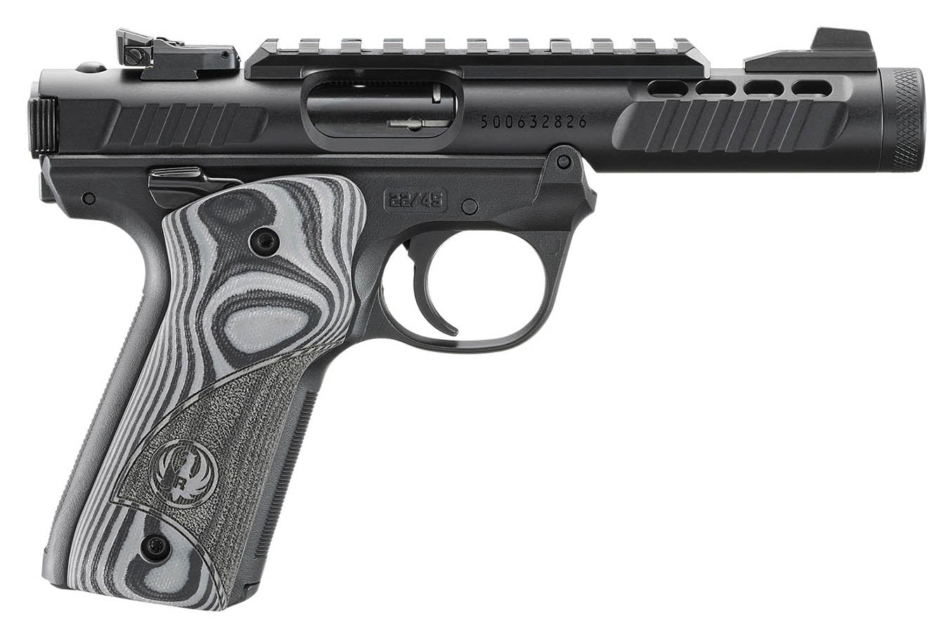 RUGER Mark IV 22/45 Lite 22LR Rimfire Pistol with Threaded Barrel and Oversized G10 Grips