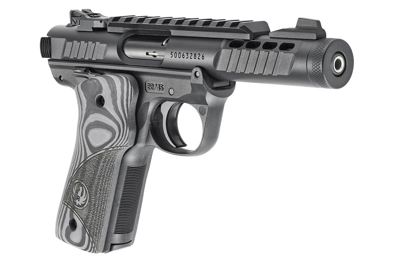 RUGER Mark IV 22/45 Lite 22LR Rimfire Pistol with Threaded Barrel and Oversized G10 Grips