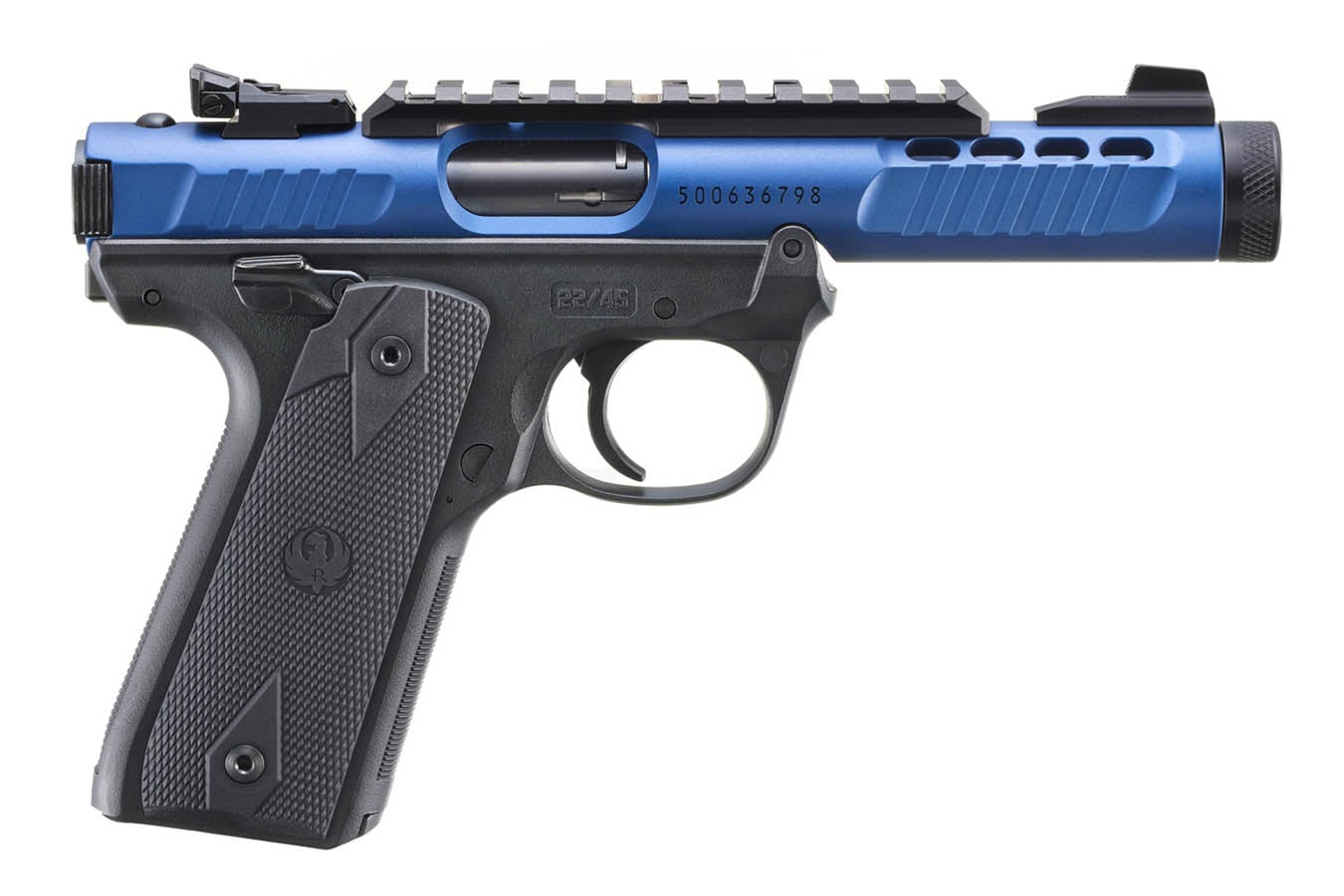 RUGER Mark IV 22/45 Lite 22LR Rimfire Pistol with Blue Anodized Finish and Threaded Barrel